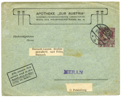 Autriche : Entier Postal Timbré Sur Commande 3 Hel. Violet "APOTHEKE ZUR AUSTRIA" - Autres & Non Classés