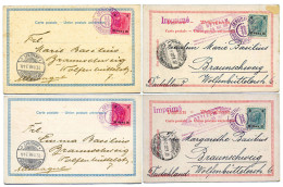 Levant / Bureaux Autrichiens : Ensemble De 4 CPA Différentes Avec Timbres Des Bureaux Autrichiens Obl. De JERUSALEM (189 - Levant Autrichien