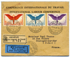 Suisse : PA N°10a/12a Obl. De GENEVE En Rec. Pour La France (1930) - Other & Unclassified