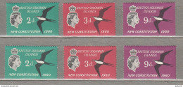 BRITISH SOLOMON ISLANDS 1960 Birds CA Left Right Watermarks MLH Mi 98-100 #Fauna77 - Andere & Zonder Classificatie