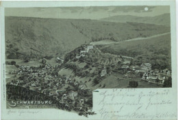 Schwarzburg Vom Trippstein - Litho - Saalfeld