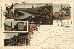 Gruss Aus Landshut - Litho - Landshut