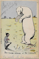CPA Ours Satirique Caricature Anti Germany Kaiser Guerre WW1 écrite - Satirische