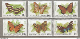 CAYMAN ISLANDS 1977 Fauna Insects Butterflies MNH(**) Mi 387-392 #Fauna80 - Butterflies