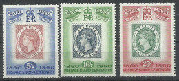 ST SANTA LUCIA 1960 - CENTENARIO DEL SELLO - YVERT 174/176** - Stamps On Stamps
