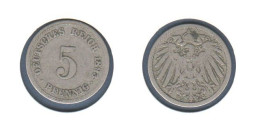 Allemagne  5 Pfennig 1893 A, Type Ll, KM# 11, Deutsches Reich, - 5 Pfennig