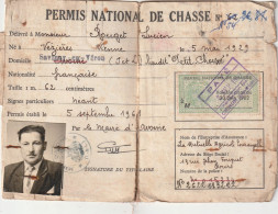 T.F De Chasse N° 76, 77, 78, 79, 80 Sur Permis De Chasse Savigny-en-Véron Indre-et-Loire - Lettres & Documents