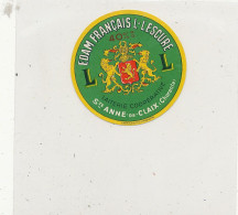 G G 554 -   ETIQUETTE DE FROMAGE   EDAM FRANCAIS  L. LESCURE   LAITERIE  STE ANNE DE CLAIX (CHARENTE) - Fromage