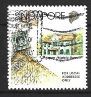 SINGAPOUR. N°749 De 1995 Oblitéré. Timbre Sur Timbre. - Timbres Sur Timbres