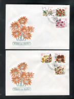 "DDR" 1982, Mi. 2737-2742 "Herbstblumen" Auf 2 FDC (B2193) - Other & Unclassified