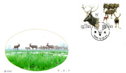 Pere David's Deer Special Stamps FDC 1988 - Briefe U. Dokumente