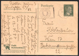 1943 Germany Postally Travelled Postal Stationery With Slogan Cancel - Cartes Postales