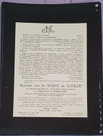 BARONNE VAN DE WERVE DE SCHILDE NÉE MARIE-HENRIETTE DE THIBAULT DE BOSSINGHE / RUDDERVOORDE 1950 - Obituary Notices