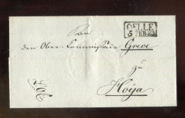 "HANNOVER" 1823, Vorphilabriefhuelle Mit Klarem R2 "CELLE", Rueckseits Papiersiegel (B2197) - Prephilately