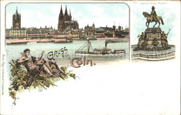 71678571 Coeln Rhein Rheindampfer Dom Denkmal Kaiser Wilhelm Flussgottheit Koeln - Koeln