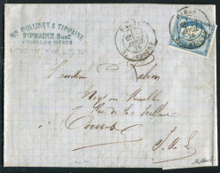 Rare Lettre De Paris Pour Tours ( 1876 ) Avec Un N° 60 - Cachet à Date Paris R.  Aligre - 1849-1876: Klassik