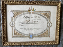 Diplôme De Mérite Scolaire - école Saint Gérand Le Puy - Allier Guerre 14-18 - 1914-18
