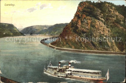 71678371 Loreley Lorelei Felsen Rheindampfer Blick Loreley - Loreley