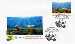 Northern Cyprus - 2024 - Europa CEPT - Underwater Fauna & Flora - FDC (first Day Cover) - Brieven En Documenten
