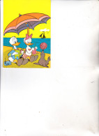 Cartolina : WALT  DISNEY PRODUCTIONS  -  PAPERINO  E  PAPERINA  AL  MARE      Viaggiata - Comics