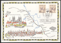 1990 Germany / Berlin 500th Anniversary Of Postal Services First Day Of Issue Commemorative Card - Gemeinschaftsausgaben