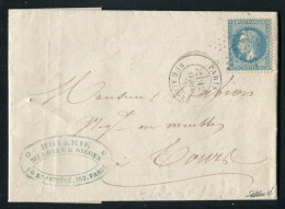 Rare Lettre De Paris Pour Tours ( 1870 ) Avec Un N° 29 - Etoile 23 & Cachet à Date Paris Rue Aligre - 1849-1876: Klassieke Periode