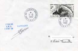 Pli Polaire - Port Aux Français - Kerguélen - Signature Du Capitaine - Taaf - 2 Juin 1982 - Schiffspost