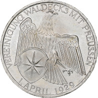 Allemagne, République De Weimar, 3 Mark, Vereinigung Waldeck, 1929, Berlin - 3 Mark & 3 Reichsmark