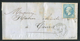 Rare Lettre De Paris Pour Tours ( 1864 ) Avec Un N° 22 - Etoile 23 & Cachet à Date Paris R. Du Fg St Antoine - 1849-1876: Klassik