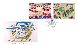 Dunhuang Murals Special Stamps (2nd Series) FDC 1988 - Brieven En Documenten