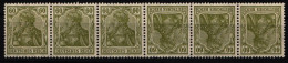 Deutsches Reich K 4 Postfrisch 6er Streifen, Außen Marken Falz, KD ** #NG854 - Zusammendrucke