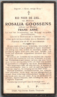 Bidprentje Tielrode - Goossens Rosalia (1855-1930) - Images Religieuses