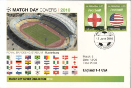 2010 Gambia Match Day Englan Vs. USA / FIFA World Cup In South Africa Commemorative Cover And Cancellation - 2010 – Zuid-Afrika