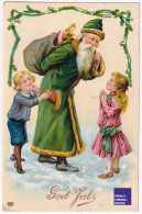 CPA Père Noël 1907 Father Christmas Postcard Suède Sweden Vintage Santa Claus Hiver Enfant Fille Jouet Poupée A74-50 - Santa Claus