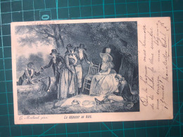 CARTE POSTALE, ART, PEINTURE ;   Belle Carte Avec Image De "Le Déjeuner Au Bois", G. Morland Pinx - Peintures & Tableaux