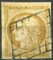 FRANCE - Y&T  N° 1 (o)…oblitération Grille - 1849-1850 Cérès