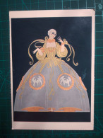 CARTE POSTALE, ART, PEINTURE ;   Belle Carte Avec L'image D'une Femme élégante Portant Une Robe Longue.  Conception Des - Kostums