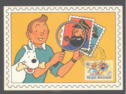 CP  MEILLEURS VOEUX TINTIN-MILOU STAMPS BELGIQUE OBLITERE SODOIGNE 79 SIGNATURE HERGE AU DOS, RARE STAMPS BRIEFMARKEN - 1961-1990