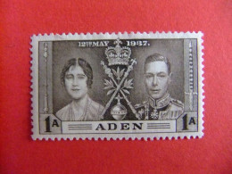 49 ADEN CORONACIÓN GEORGE VI 1937 YVERT 13 MN - Aden (1854-1963)