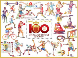Monaco - 2024 - Centenary Of Sports Association Of Monaco - Mint Souvenir Sheet - Unused Stamps
