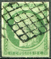 FRANCE - Y&T  N° 2 (o)…oblitération Grille - 1849-1850 Ceres