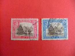 49 ADEN / CENTENARIO De La OCUPACIÓN BRITÁNICA ( Vistas )1939 / YVERT 22 + 23A FU - Aden (1854-1963)