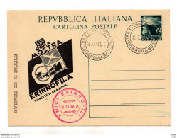 C.P. Lire15 "Democratica" Emiss. Privata Mostra Erinnofila Vignette Aviazione - Stamped Stationery