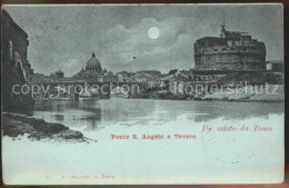 71664206 Rom Roma Ponte San Angelo E Tevere Im Mondschein Firenze - Autres & Non Classés