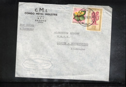 Belgian Congo 1958 Flowers Interesting Airmail Letter - Lettres & Documents