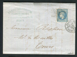 Rare Lettre De Paris Pour Tours ( 1868 ) Avec Un N° 29 - Etoile 23 & Cachet à Date Paris R. Du Fg St Antoine - 1849-1876: Klassik