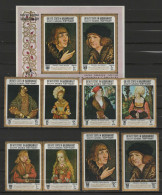 Aden - Qu'aiti State In Hadhramaut 1967 Paintings Lucas Cranach Set Of 8 + S/s MNH - Other & Unclassified