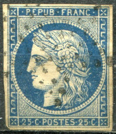 FRANCE - Y&T  N° 4 (o)…oblitération étoile - 1849-1850 Cérès