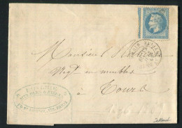 Rare Lettre De Paris Pour Tours ( 1869 ) Avec Un N° 29 - Etoile 23 & Cachet à Date Paris R. Du Fg St Antoine - 1849-1876: Klassieke Periode