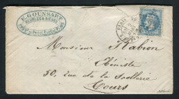 Rare Lettre De Paris Pour Tours ( 1869 ) Avec Un N° 29 - Etoile 23 & Cachet à Date Paris R. Du Fg St Antoine - 1849-1876: Klassieke Periode